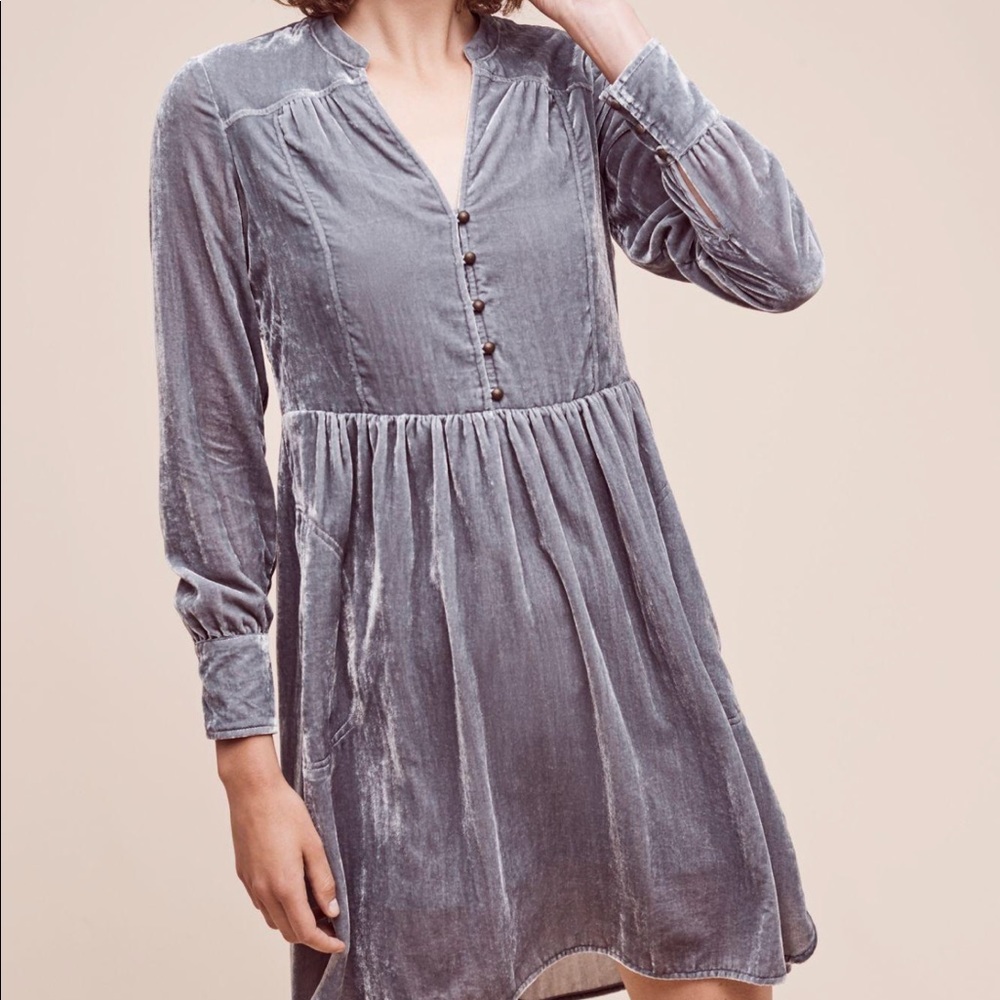 Anthropologie holding horses velvet dress